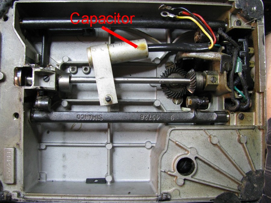 Can this 60s Sewing machine motor (and pedal) capacitor be removed or does  it have to be replaced? : r/AskElectricians